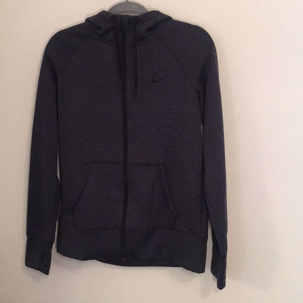 Nike Full Zip Hoodie-Charcoal-Medium